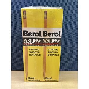 Lot Of 6 Berol Ensign 200-2 1/2 Medium Soft Writing Pencils Yellow Eraser pencil